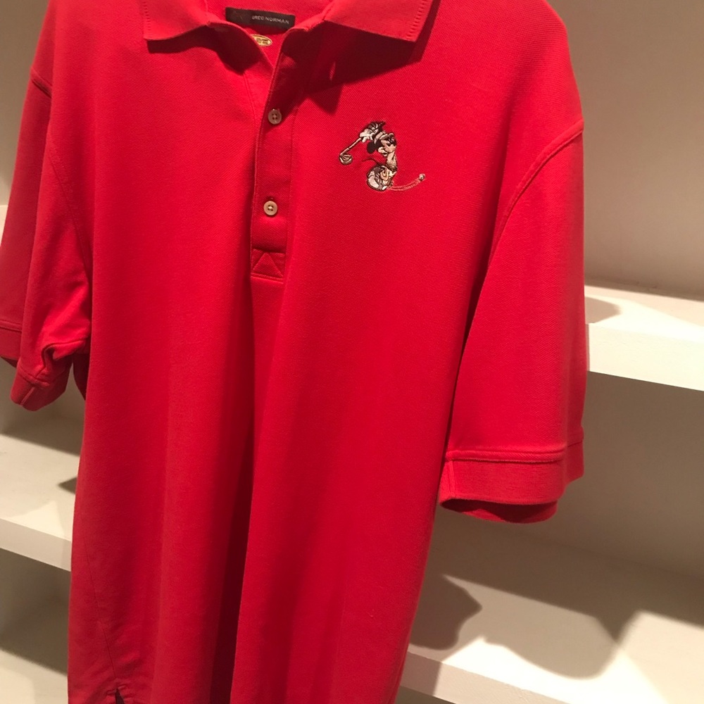 Greg Norman Disney Mickey Mouse Golf shirt L EXC